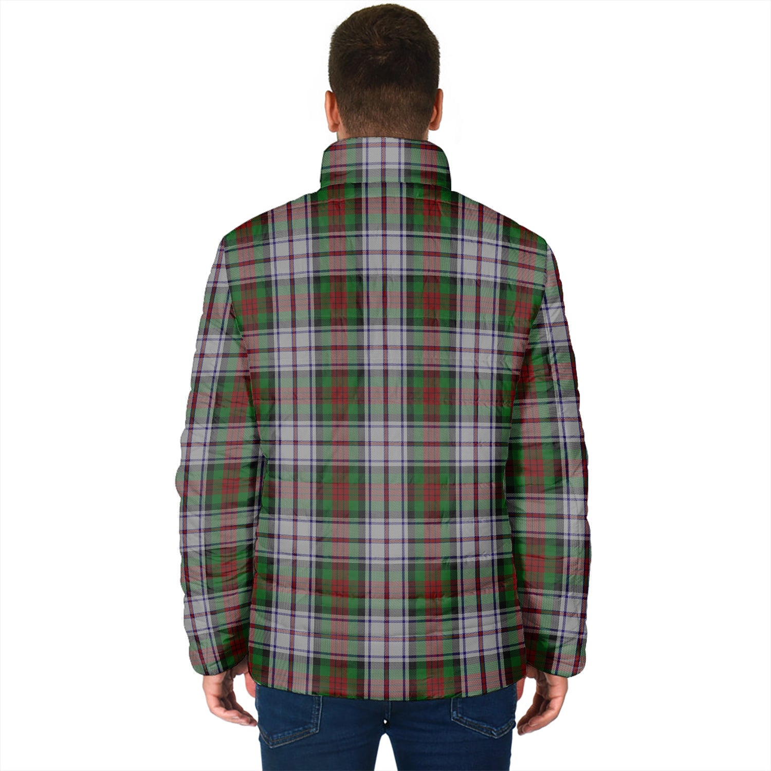 MacDuff Dress Tartan Padded Jacket with Family Crest - Tartan Vibes Clothing