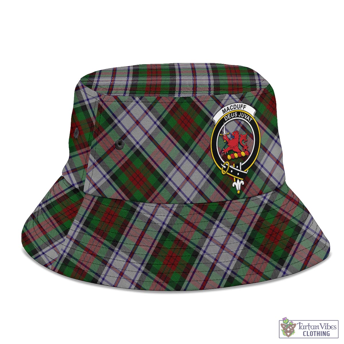 Tartan Vibes Clothing MacDuff Dress Tartan Bucket Hat with Family Crest