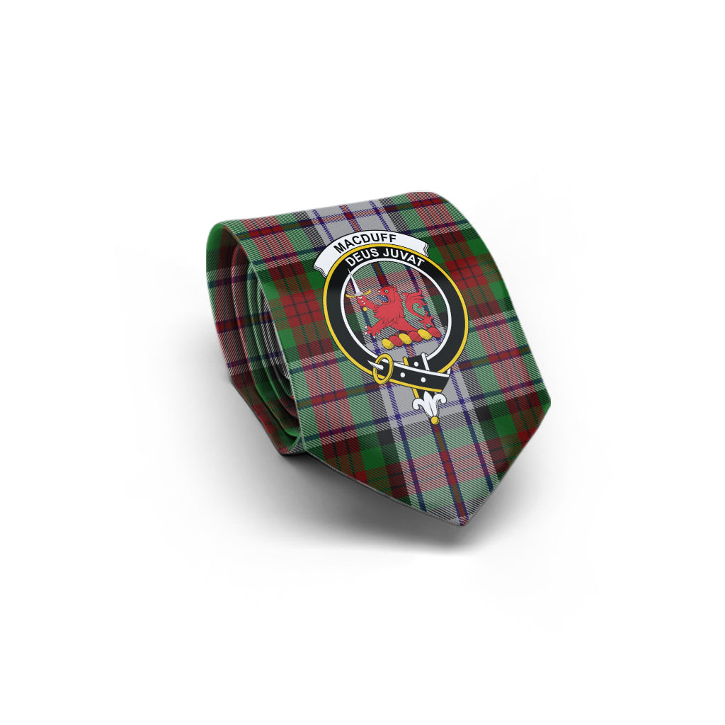 MacDuff Dress Tartan Classic Necktie with Family Crest - Tartan Vibes Clothing