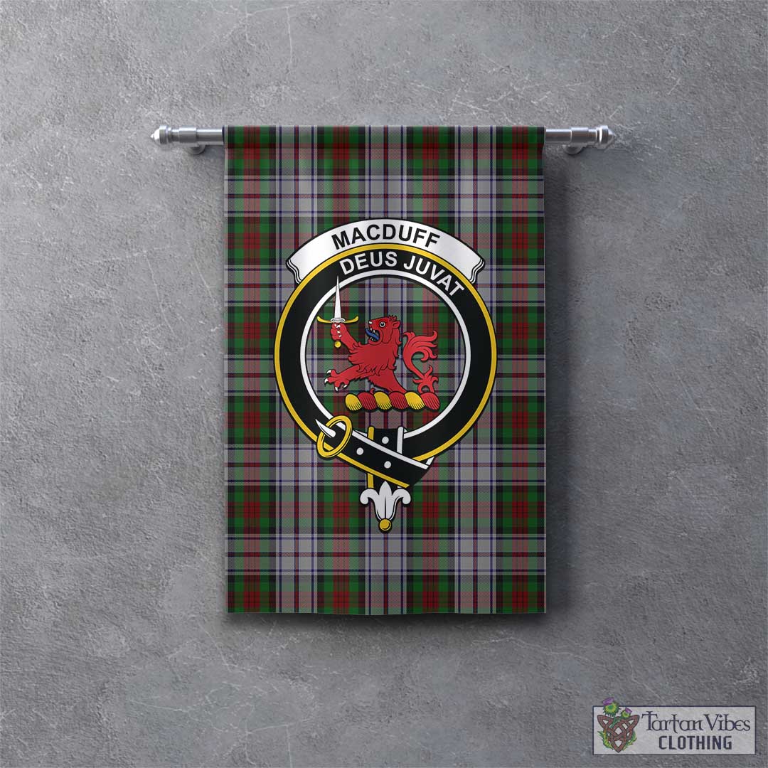 Tartan Vibes Clothing MacDuff Dress Tartan Gonfalon, Tartan Banner with Family Crest