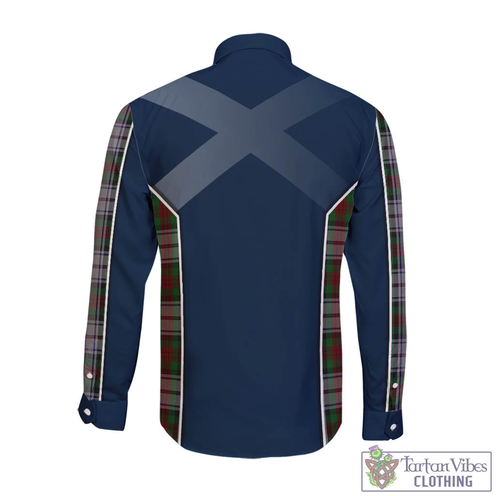 Tartan Vibes Clothing MacDuff Dress Tartan Long Sleeve Button Up Shirt with Family Crest and Scottish Thistle Vibes Sport Style