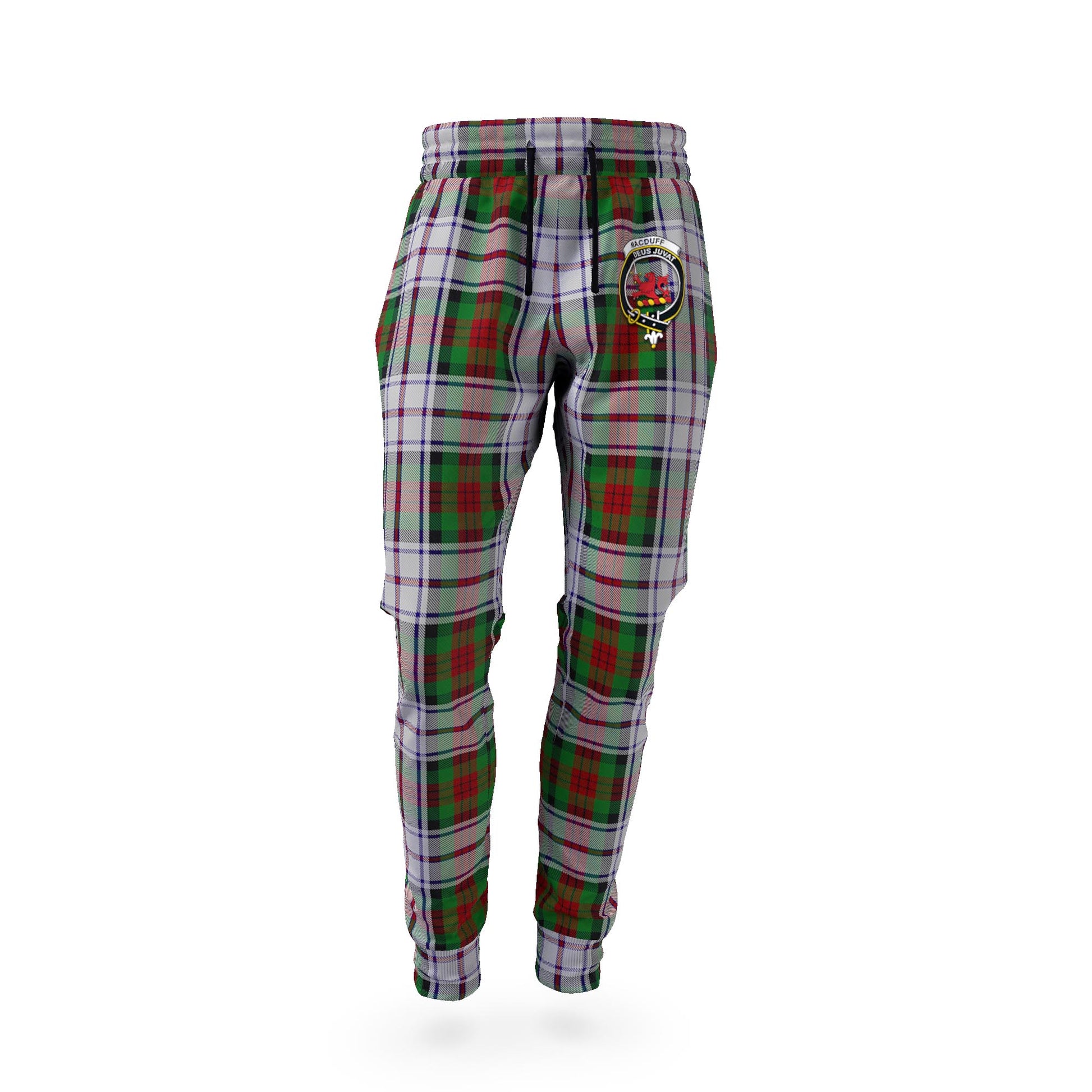 MacDuff Dress Tartan Joggers Pants with Family Crest - Tartanvibesclothing