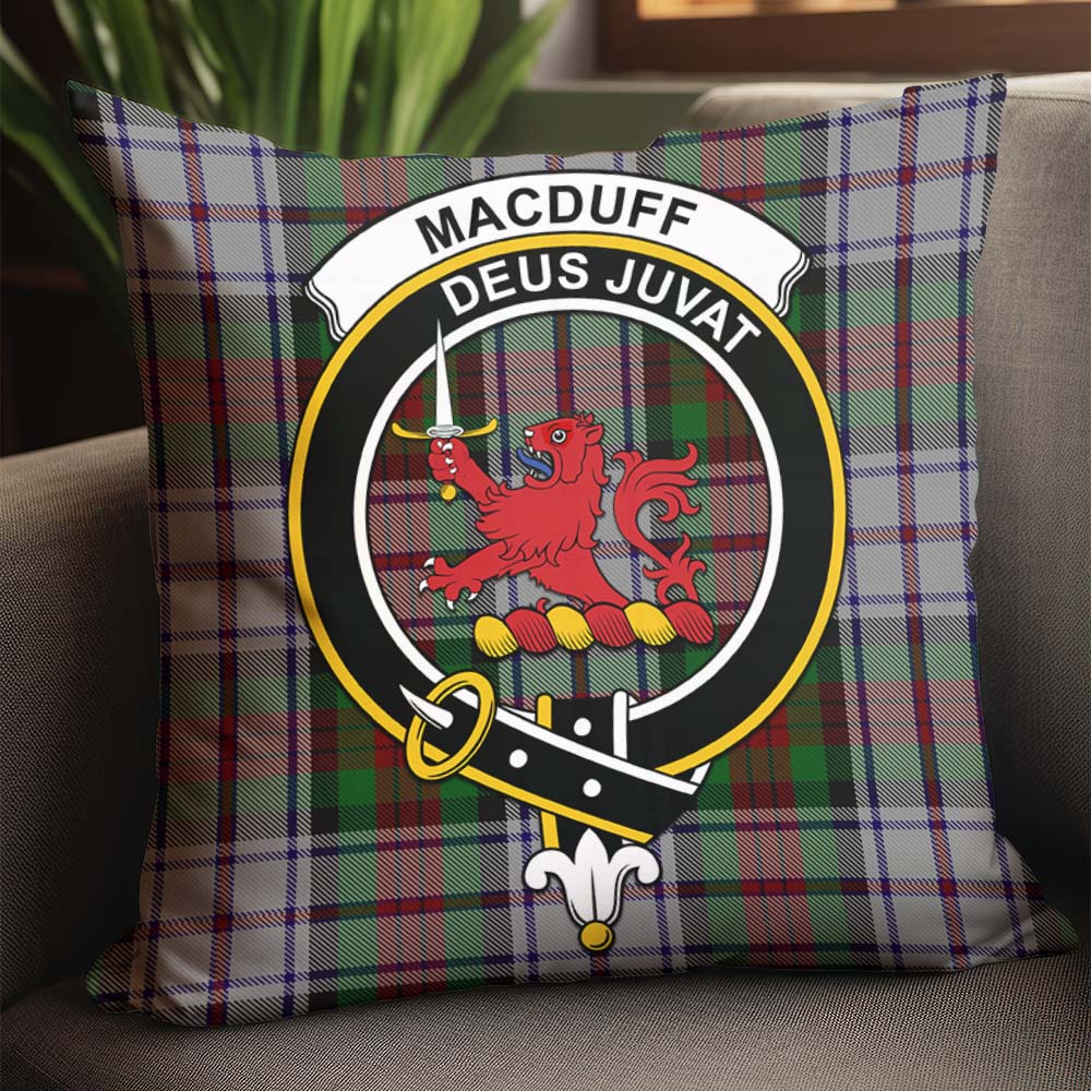 MacDuff Dress Tartan Pillow Cover with Family Crest - Tartanvibesclothing