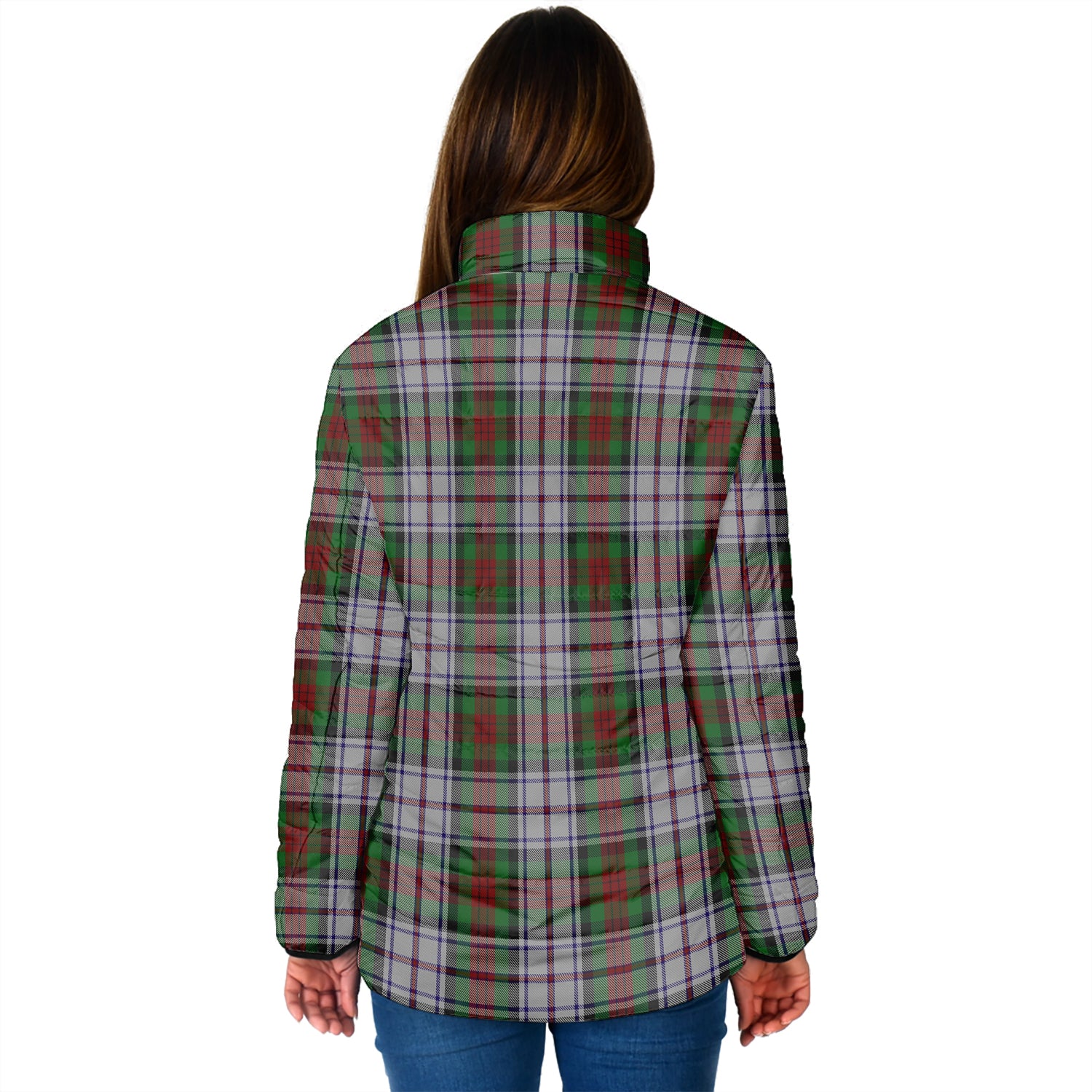 MacDuff Dress Tartan Padded Jacket with Family Crest - Tartan Vibes Clothing