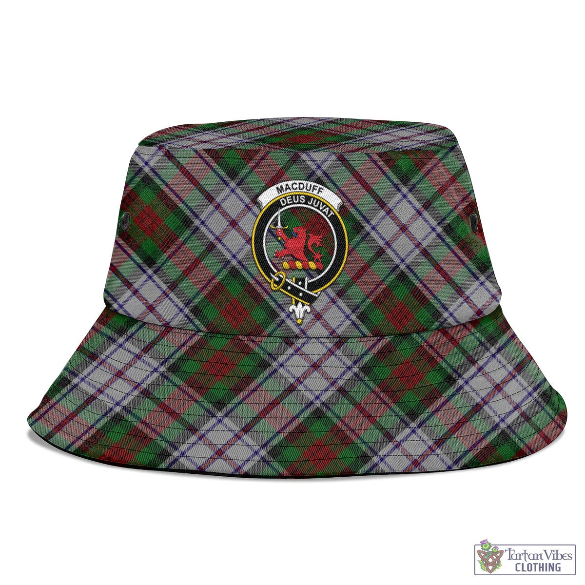 Tartan Vibes Clothing MacDuff Dress Tartan Bucket Hat with Family Crest