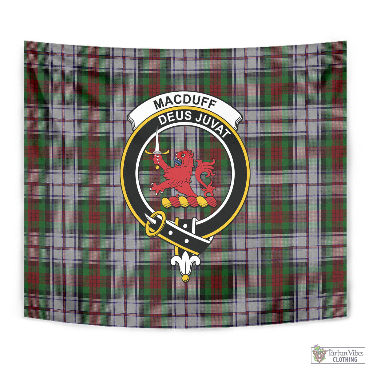 Tartan Vibes Clothing MacDuff Dress Tartan Tapestry Wall Hanging and Home Decor for Room with Family Crest