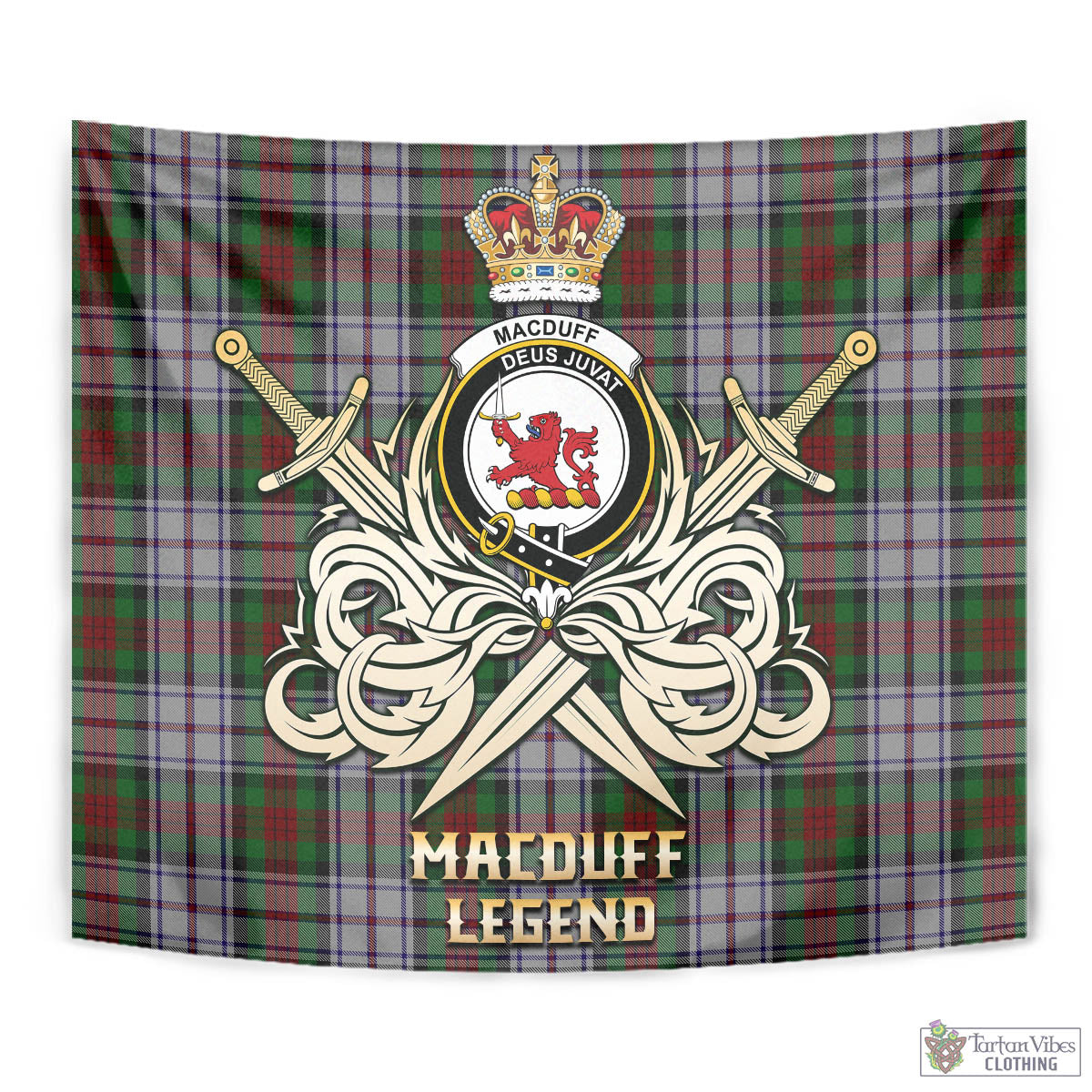 Tartan Vibes Clothing MacDuff Dress Tartan Tapestry with Clan Crest and the Golden Sword of Courageous Legacy