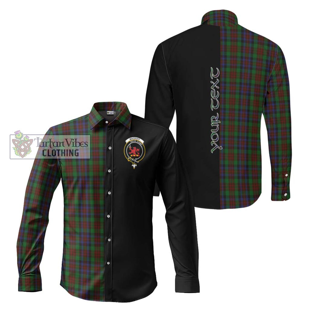 MacDuff Hunting Tartan Long Sleeve Button Shirt with Family Crest and Half Of Me Style Men's Shirt S - Tartanvibesclothing Shop