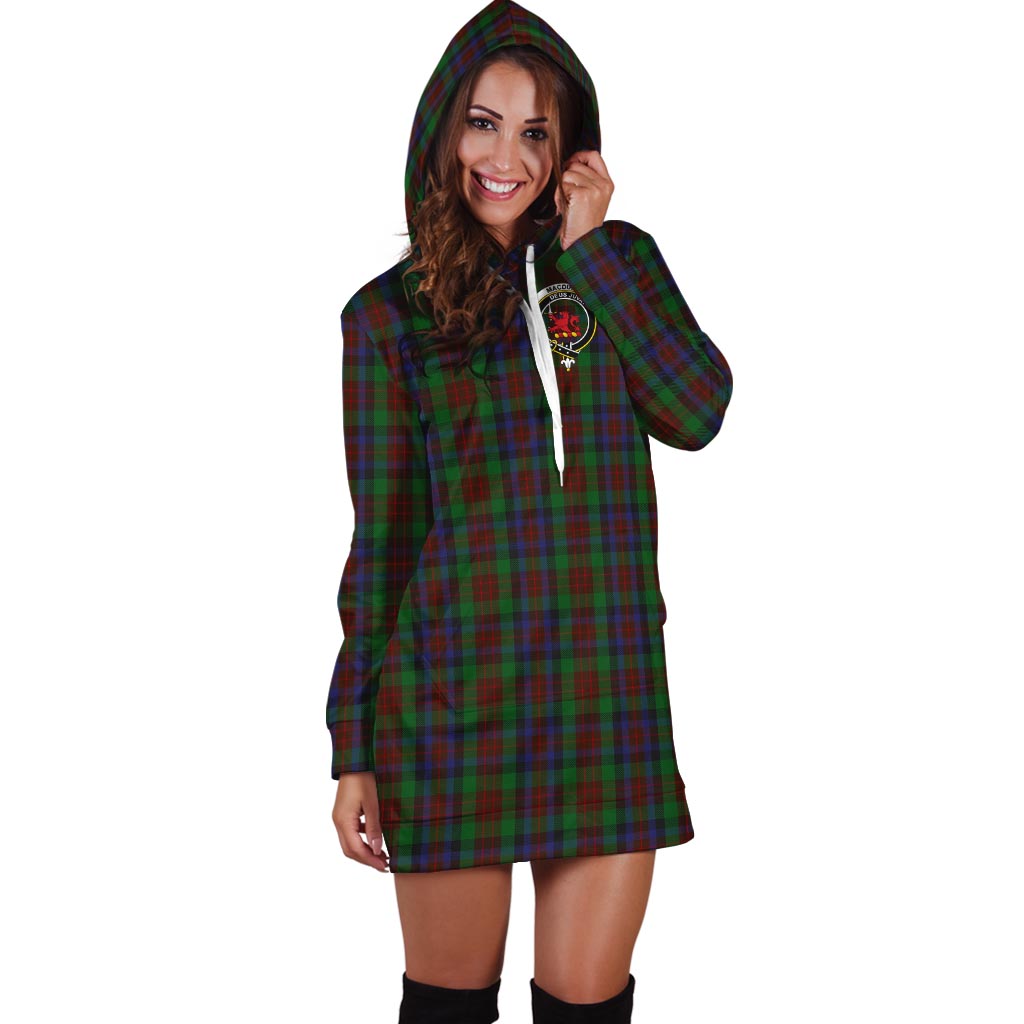 MacDuff Hunting Tartan Hoodie Dress with Family Crest - Tartan Vibes Clothing