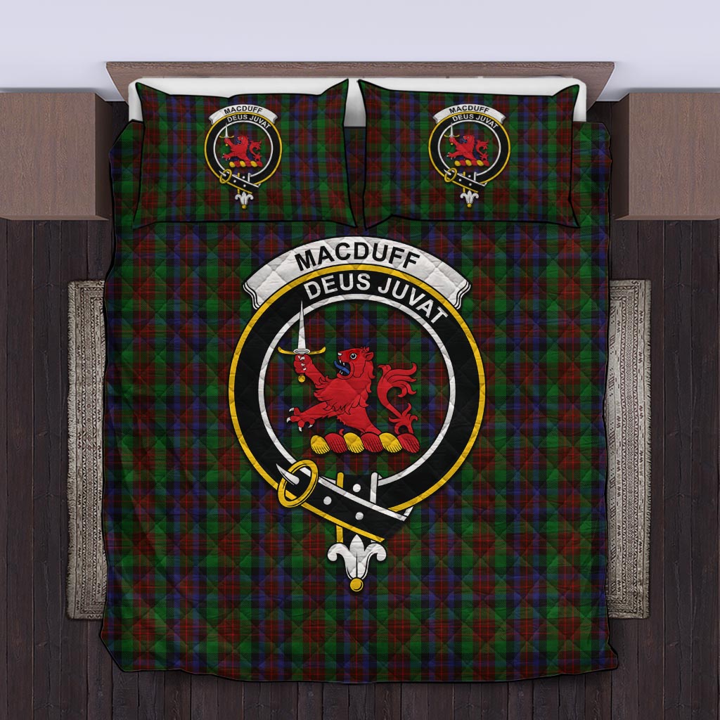 MacDuff Hunting Tartan Quilt Bed Set with Family Crest Twin - Tartan Vibes Clothing