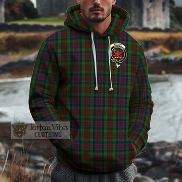 MacDuff Hunting Tartan Cotton Hoodie with Family Crest