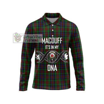 MacDuff Hunting Tartan Long Sleeve Polo Shirt with Family Crest DNA In Me Style