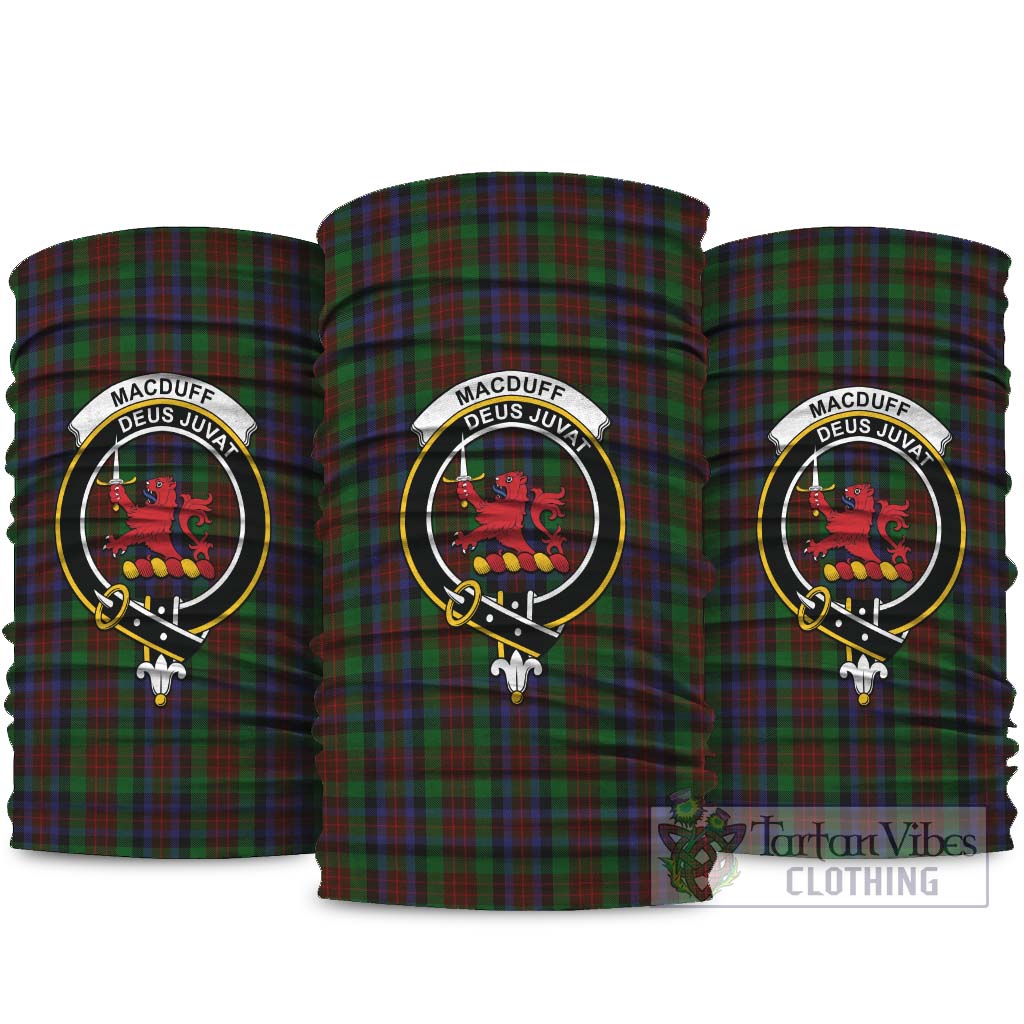 MacDuff Hunting Tartan Neck Gaiters, Tartan Bandanas, Tartan Head Band with Family Crest