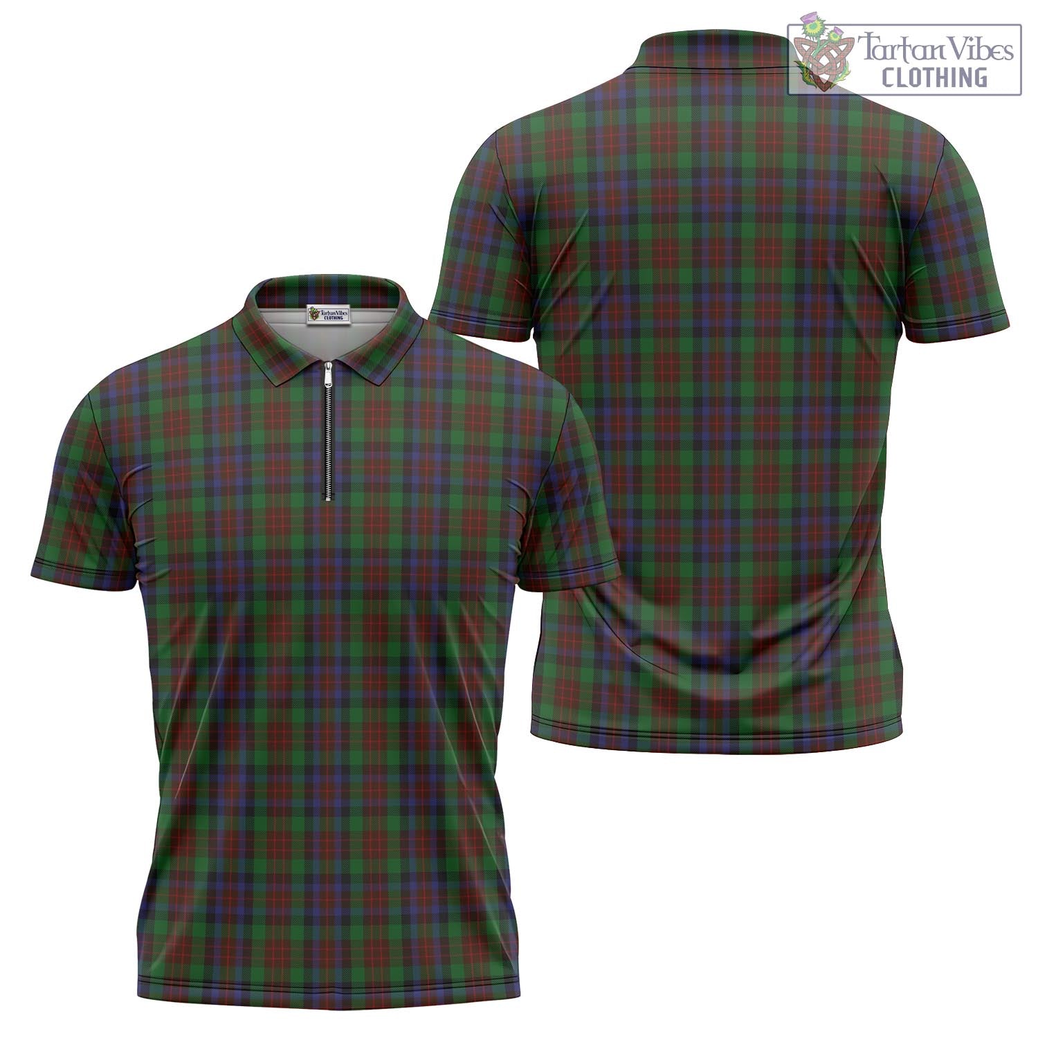 Tartan Vibes Clothing MacDuff Hunting Tartan Zipper Polo Shirt