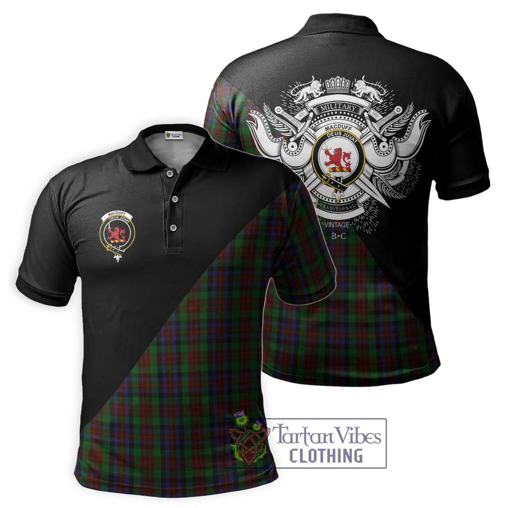 MacDuff Hunting Tartan Polo Shirt with Family Crest and Military Logo Style Kid - Tartanvibesclothing Shop