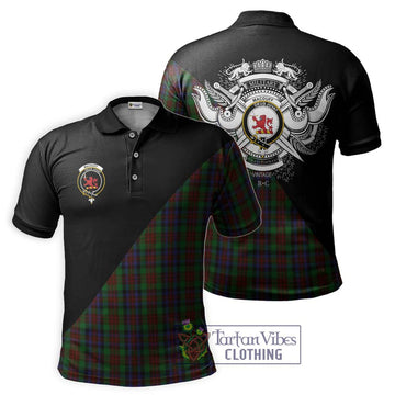 MacDuff Hunting Tartan Polo Shirt with Family Crest and Military Logo Style