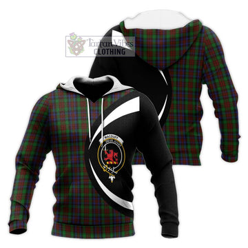 MacDuff Hunting Tartan Knitted Hoodie with Family Crest Circle Style