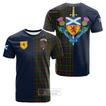 MacDuff Hunting Tartan Cotton T-shirt Alba with Scottish Lion Royal Arm Half Style