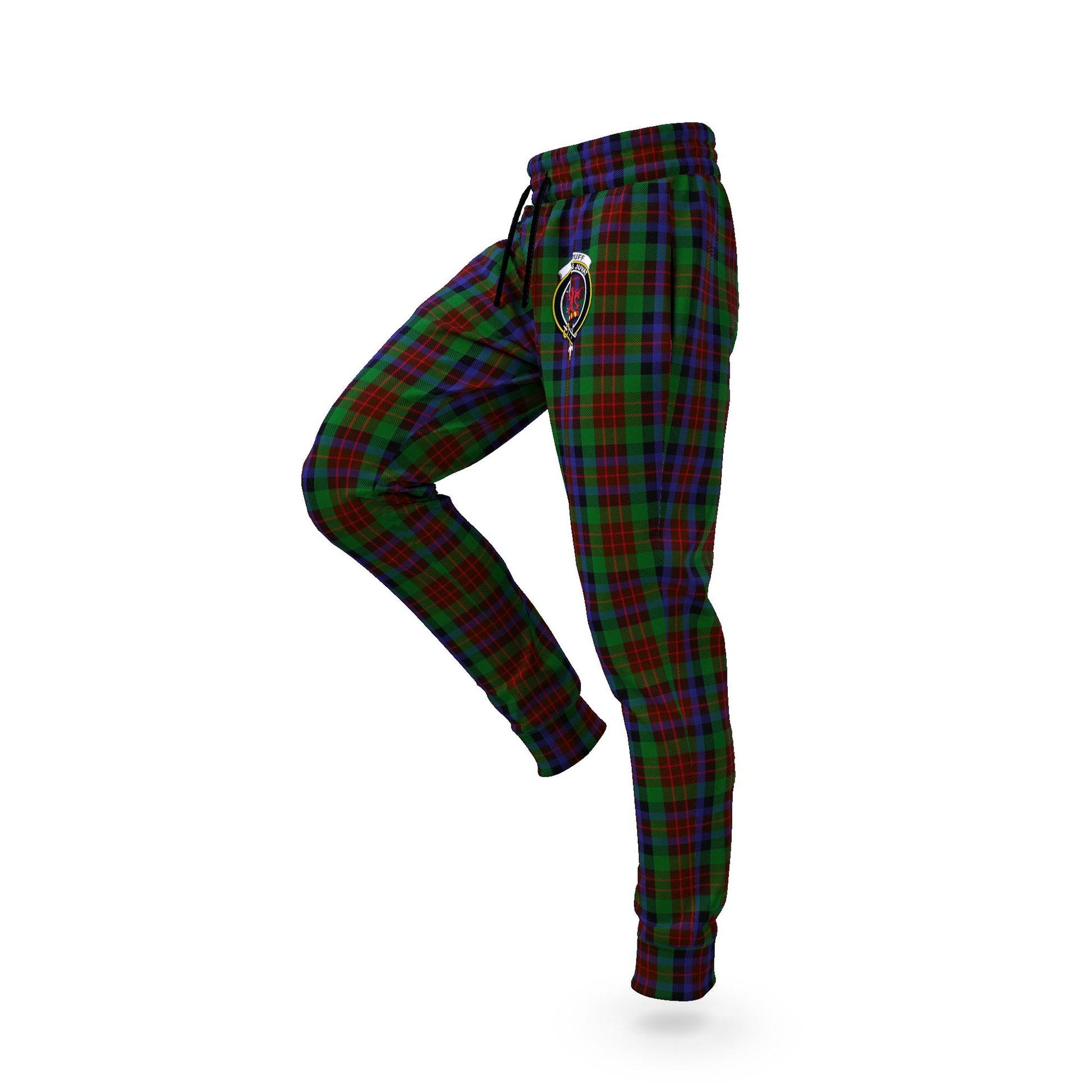 MacDuff Hunting Tartan Joggers Pants with Family Crest S - Tartan Vibes Clothing