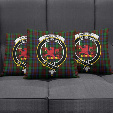 MacDuff Hunting Tartan Pillow Cover with Family Crest