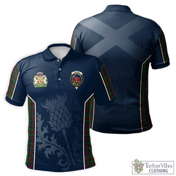 MacDuff Hunting Tartan Men's Polo Shirt with Family Crest and Scottish Thistle Vibes Sport Style