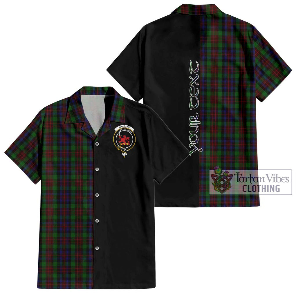 MacDuff Hunting Tartan Short Sleeve Button Shirt with Family Crest and Half Of Me Style Kid - Tartanvibesclothing Shop