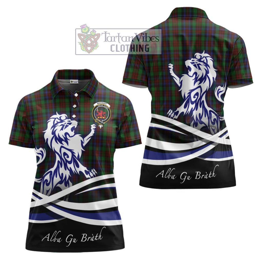 MacDuff Hunting Tartan Women's Polo Shirt with Alba Gu Brath Regal Lion Emblem Women - Tartanvibesclothing Shop