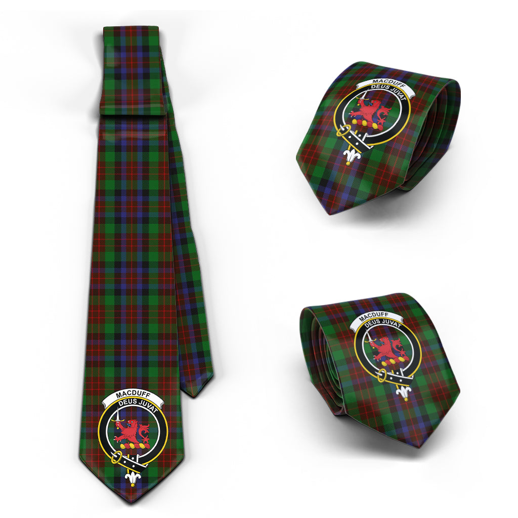 MacDuff Hunting Tartan Classic Necktie with Family Crest Necktie One Size - Tartan Vibes Clothing