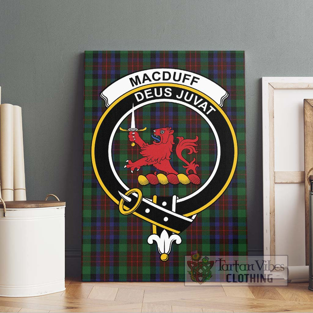 MacDuff Hunting Tartan Canvas Print Wall Art with Family Crest Without Frame - Tartan Vibes Clothing