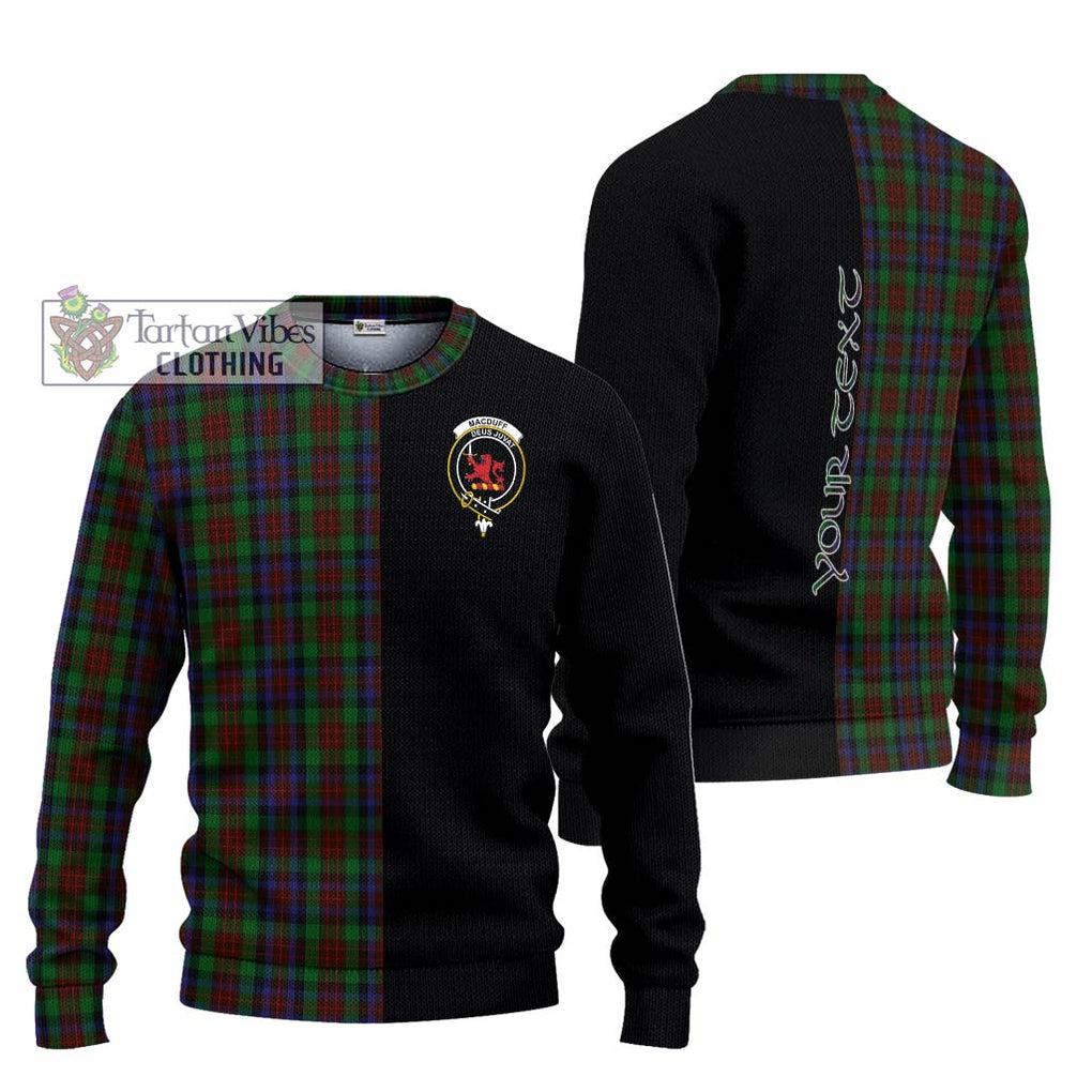 MacDuff Hunting Tartan Knitted Sweater with Family Crest and Half Of Me Style Unisex - Tartanvibesclothing Shop