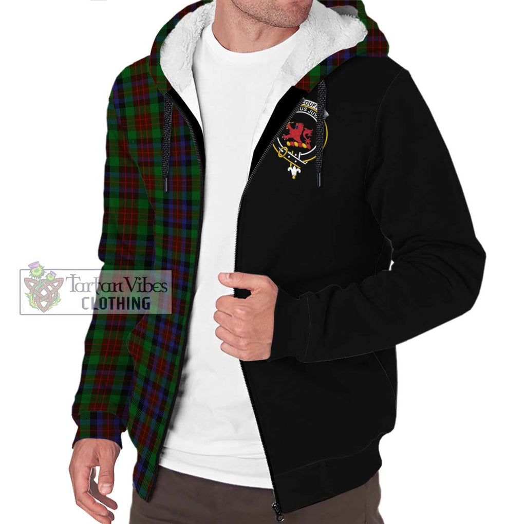 MacDuff Hunting Tartan Sherpa Hoodie with Family Crest and Half Of Me Style Unisex S - Tartanvibesclothing Shop