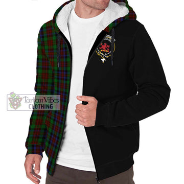 MacDuff Hunting Tartan Sherpa Hoodie with Family Crest and Half Of Me Style