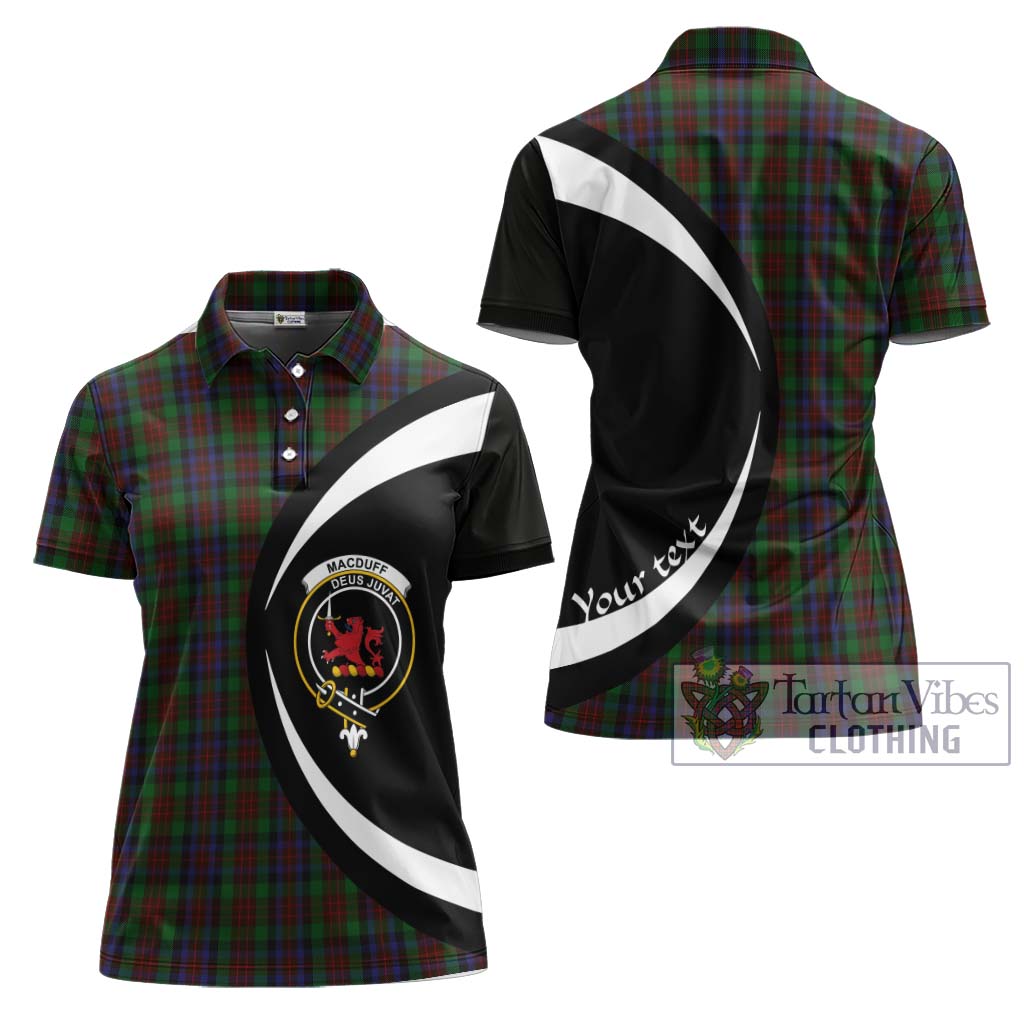 MacDuff Hunting Tartan Women's Polo Shirt with Family Crest Circle Style Women - Tartan Vibes Clothing