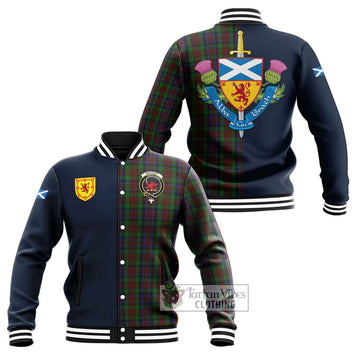 MacDuff Hunting Tartan Baseball Jacket Alba with Scottish Lion Royal Arm Half Style