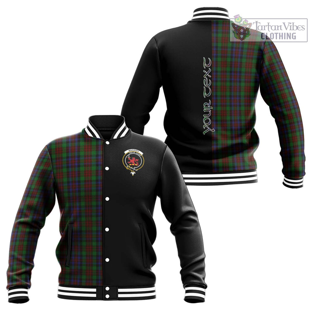 MacDuff Hunting Tartan Baseball Jacket with Family Crest and Half Of Me Style Unisex - Tartanvibesclothing Shop