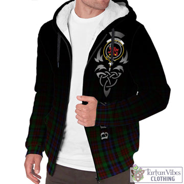 MacDuff Hunting Tartan Sherpa Hoodie Featuring Alba Gu Brath Family Crest Celtic Inspired