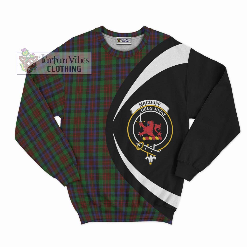 MacDuff Hunting Tartan Sweatshirt with Family Crest Circle Style Unisex - Tartan Vibes Clothing