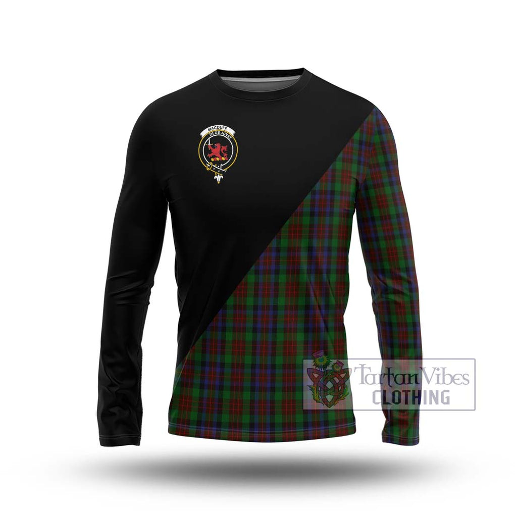 MacDuff Hunting Tartan Long Sleeve T-Shirt with Family Crest and Military Logo Style Unisex - Tartanvibesclothing Shop