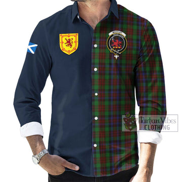 MacDuff Hunting Tartan Long Sleeve Button Shirt Alba with Scottish Lion Royal Arm Half Style