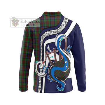 MacDuff Hunting Tartan Long Sleeve Polo Shirt with Epic Bagpipe Style