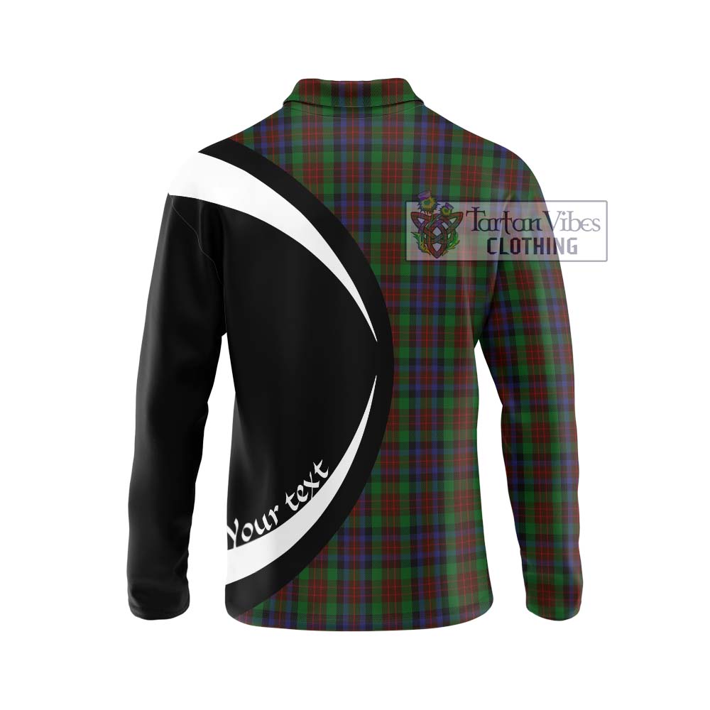 MacDuff Hunting Tartan Long Sleeve Polo Shirt with Family Crest Circle Style - Tartan Vibes Clothing