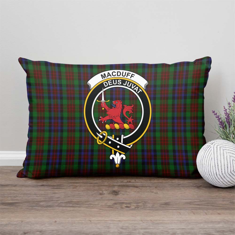 MacDuff Hunting Tartan Pillow Cover with Family Crest Rectangle Pillow Cover - Tartanvibesclothing