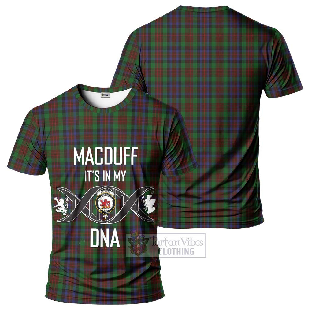 MacDuff Hunting Tartan T-Shirt with Family Crest DNA In Me Style - Tartan Vibes Clothing