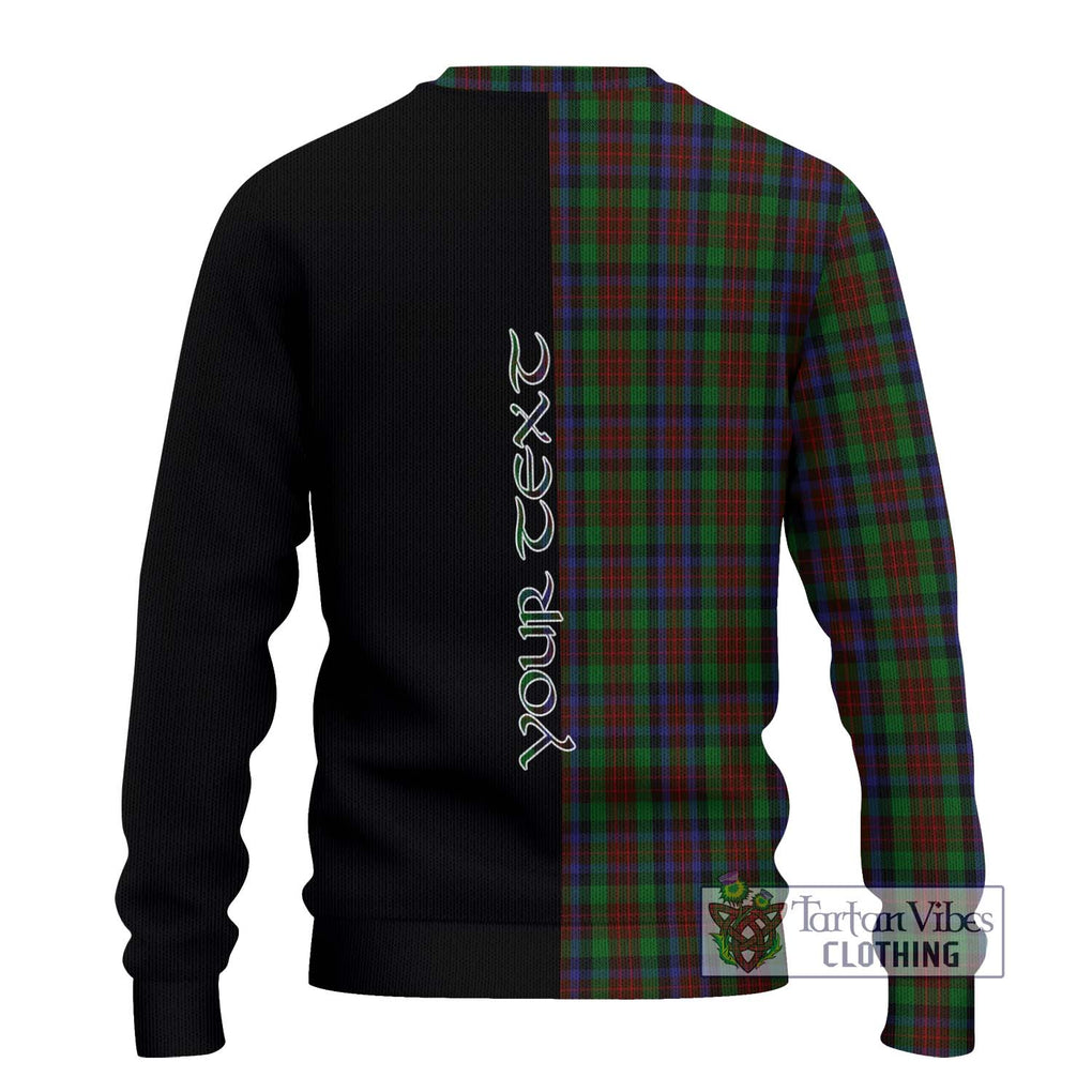 MacDuff Hunting Tartan Knitted Sweater with Family Crest and Half Of Me Style - Tartanvibesclothing Shop