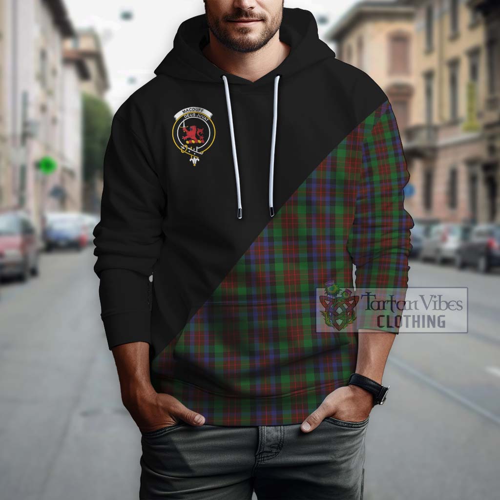 Tartan Vibes Clothing MacDuff Hunting Tartan Hoodie with Family Crest and Military Logo Style