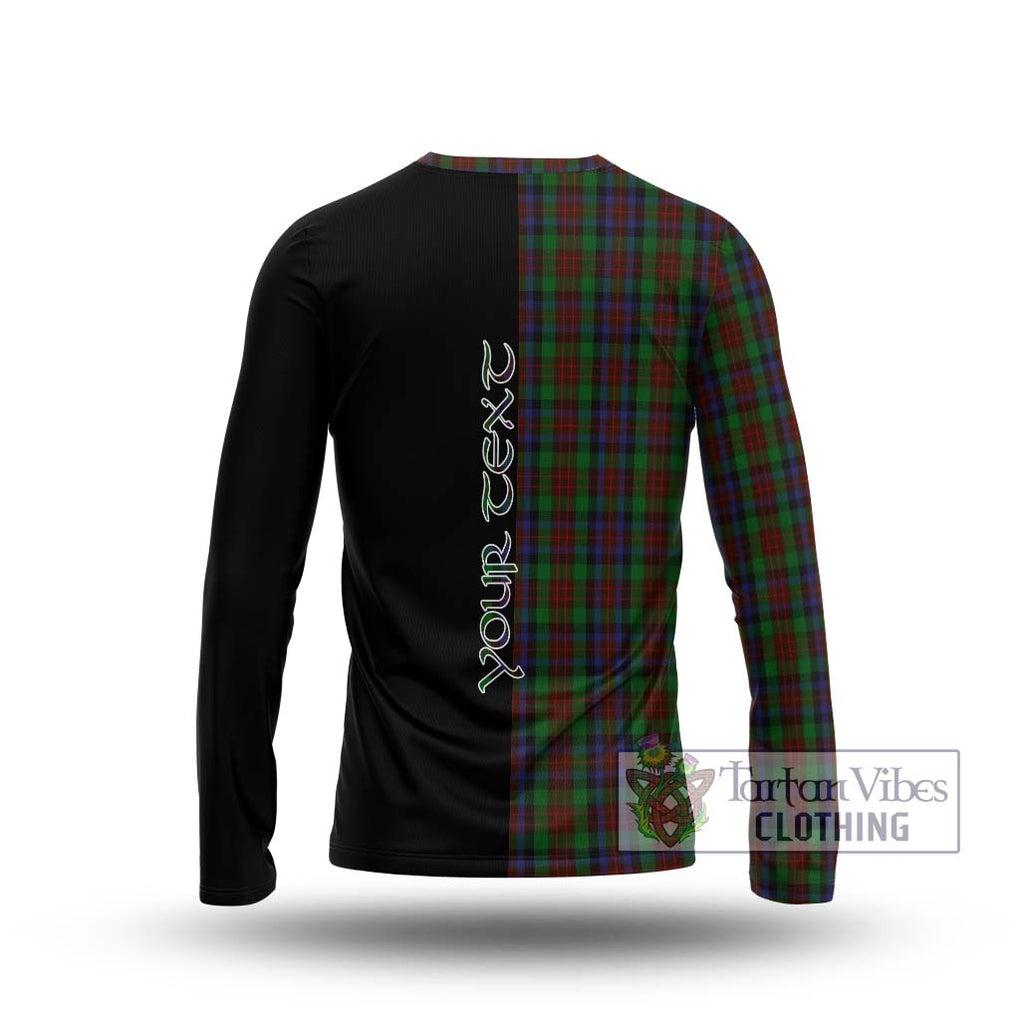 MacDuff Hunting Tartan Long Sleeve T-Shirt with Family Crest and Half Of Me Style - Tartanvibesclothing Shop