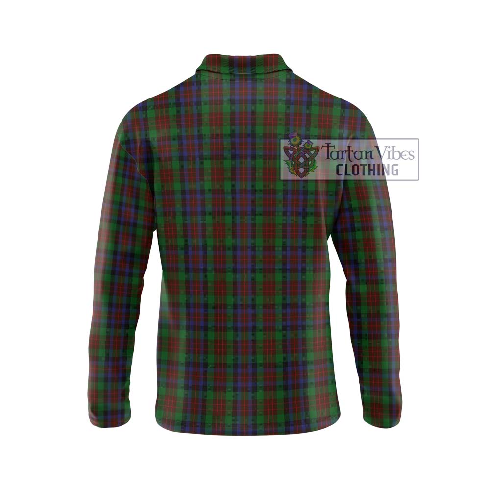 MacDuff Hunting Tartan Long Sleeve Polo Shirt with Family Crest DNA In Me Style - Tartanvibesclothing Shop