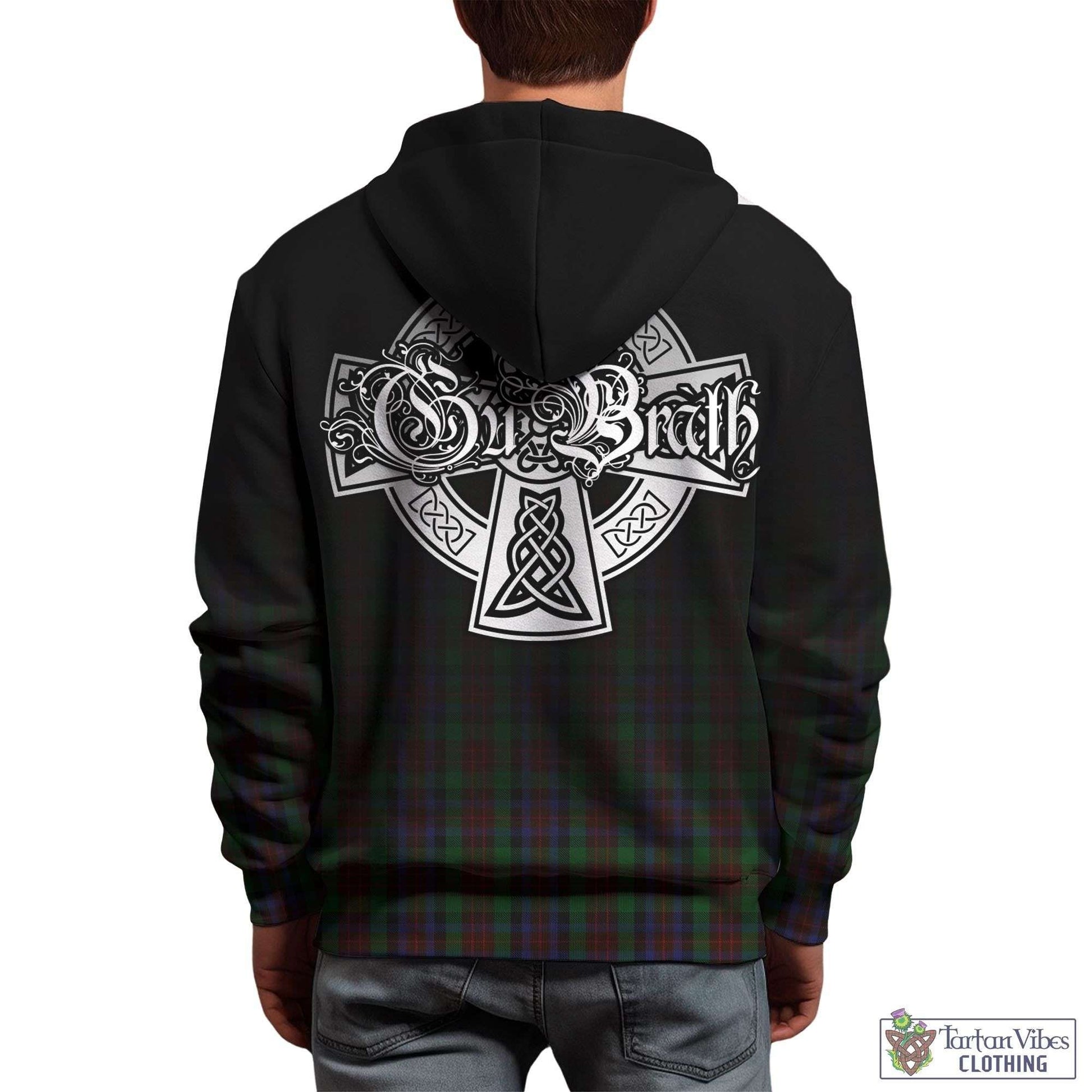 Tartan Vibes Clothing MacDuff Hunting Tartan Hoodie Featuring Alba Gu Brath Family Crest Celtic Inspired