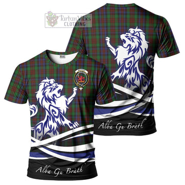 MacDuff Hunting Tartan Cotton T-shirt with Alba Gu Brath Regal Lion Emblem