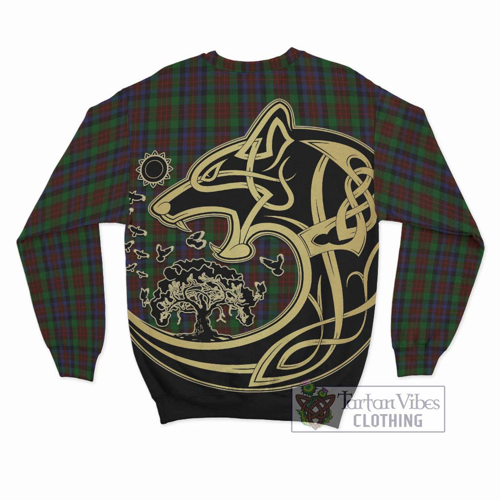 MacDuff Hunting Tartan Sweatshirt with Family Crest Celtic Wolf Style - Tartan Vibes Clothing